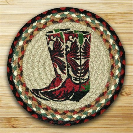 EARTH RUGS Round Miniature Swatch- Boots- printed 80-019B
